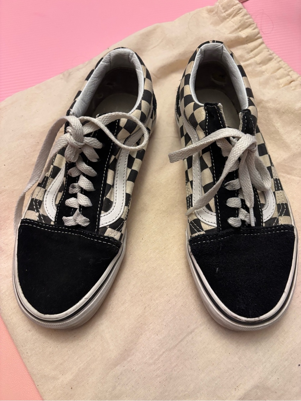 Vans Black & White Checkerboard Old Skool Lace-Up Sneakers
